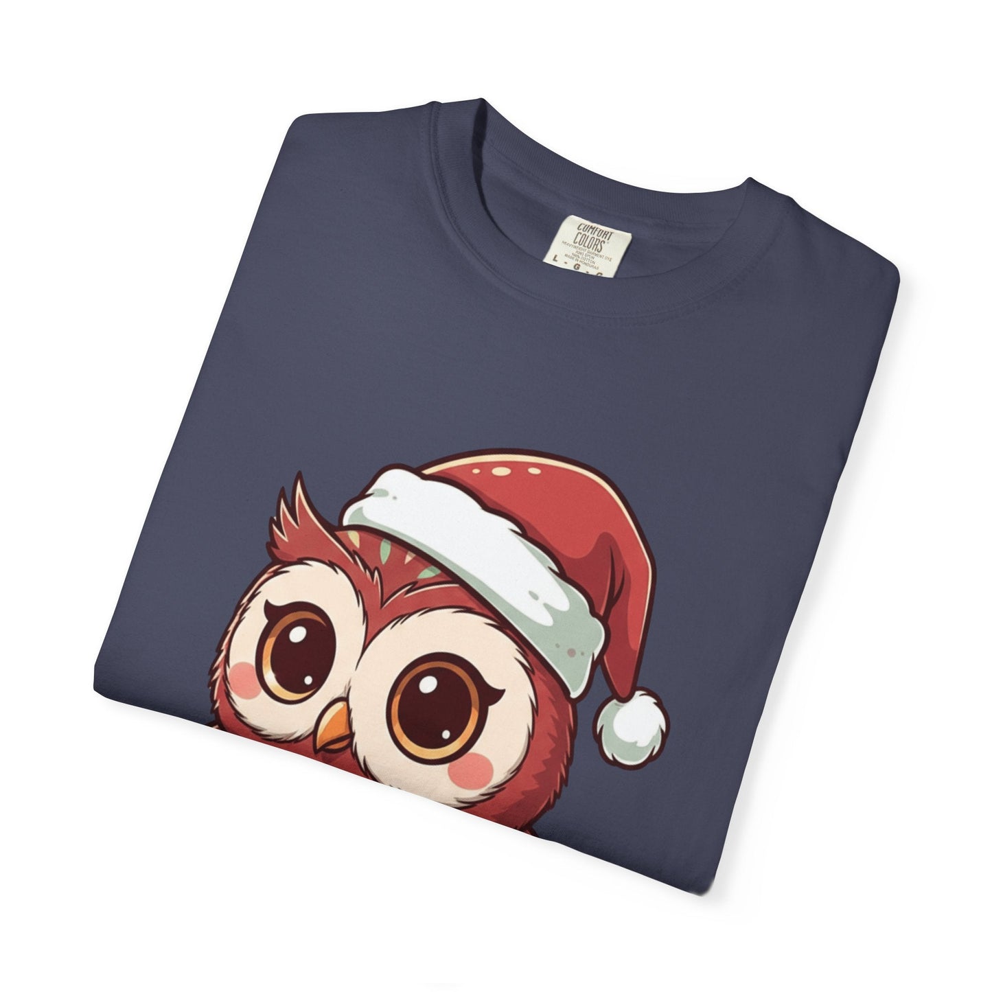 Festive Forest Friend: Christmas Owl Illustration, Cute Holiday Character Design T-shirt – Custom T-Shirt by PixelCraft360, unique decoration for events and special gifts