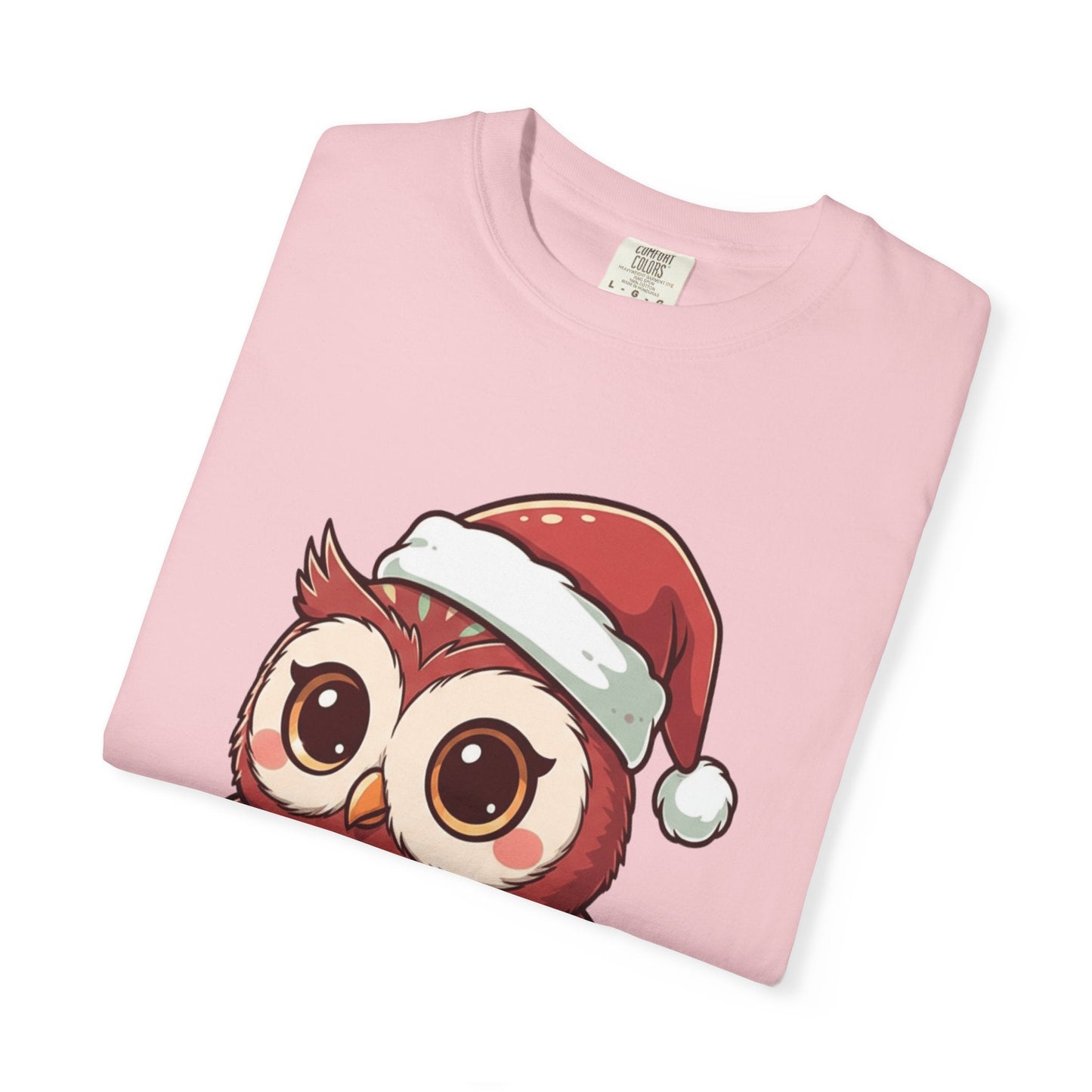 Festive Forest Friend: Christmas Owl Illustration, Cute Holiday Character Design T-shirt – Custom T-Shirt by PixelCraft360, unique decoration for events and special gifts
