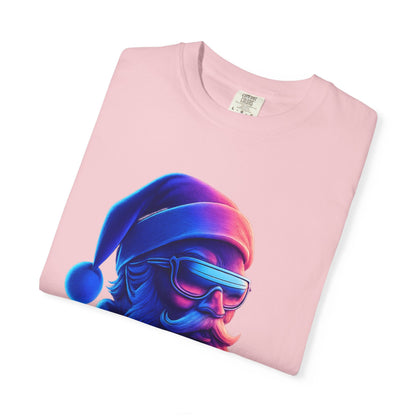 Festive Fusion: Digital Holiday Portrait, Stylized Cyberpunk Santa T-shirt – Custom T-Shirt by PixelCraft360, unique decoration for events and special gifts