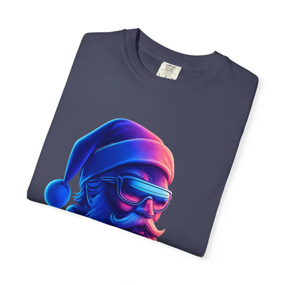 Festive Fusion: Digital Holiday Portrait, Stylized Cyberpunk Santa T-shirt – Custom T-Shirt by PixelCraft360, unique decoration for events and special gifts