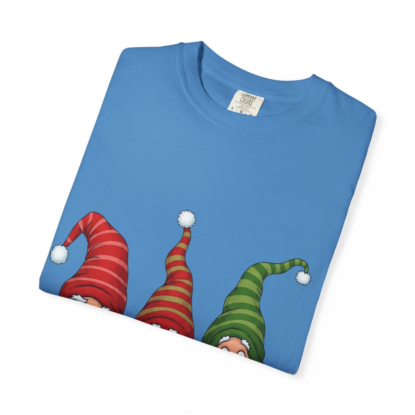Festive Gnome Jamboree: Whimsical Christmas Gnomes, Cartoon Holiday IllustrationT-Shirt – Custom T-Shirt by PixelCraft360, unique decoration for events and special gifts