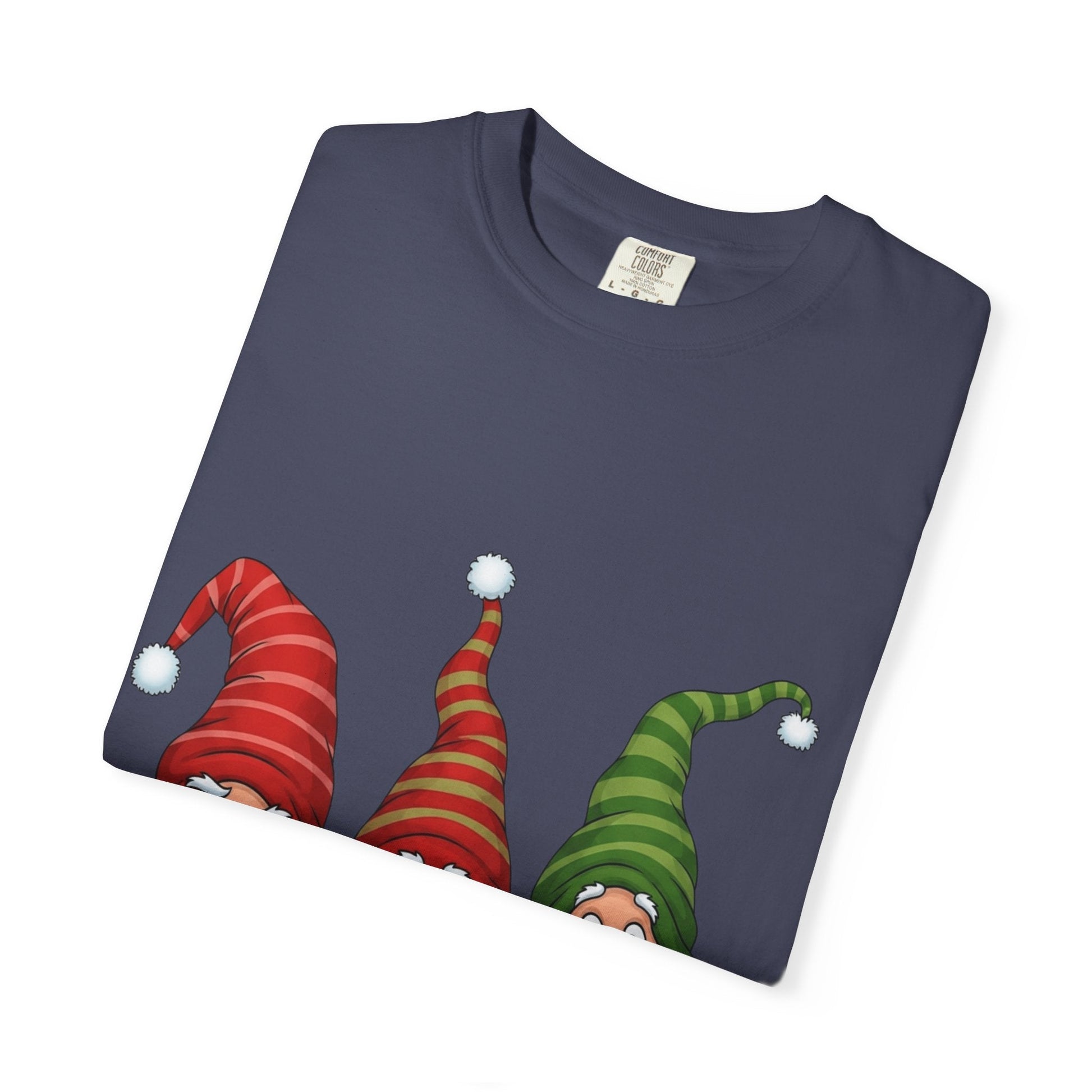 Festive Gnome Jamboree: Whimsical Christmas Gnomes, Cartoon Holiday IllustrationT-Shirt – Custom T-Shirt by PixelCraft360, unique decoration for events and special gifts