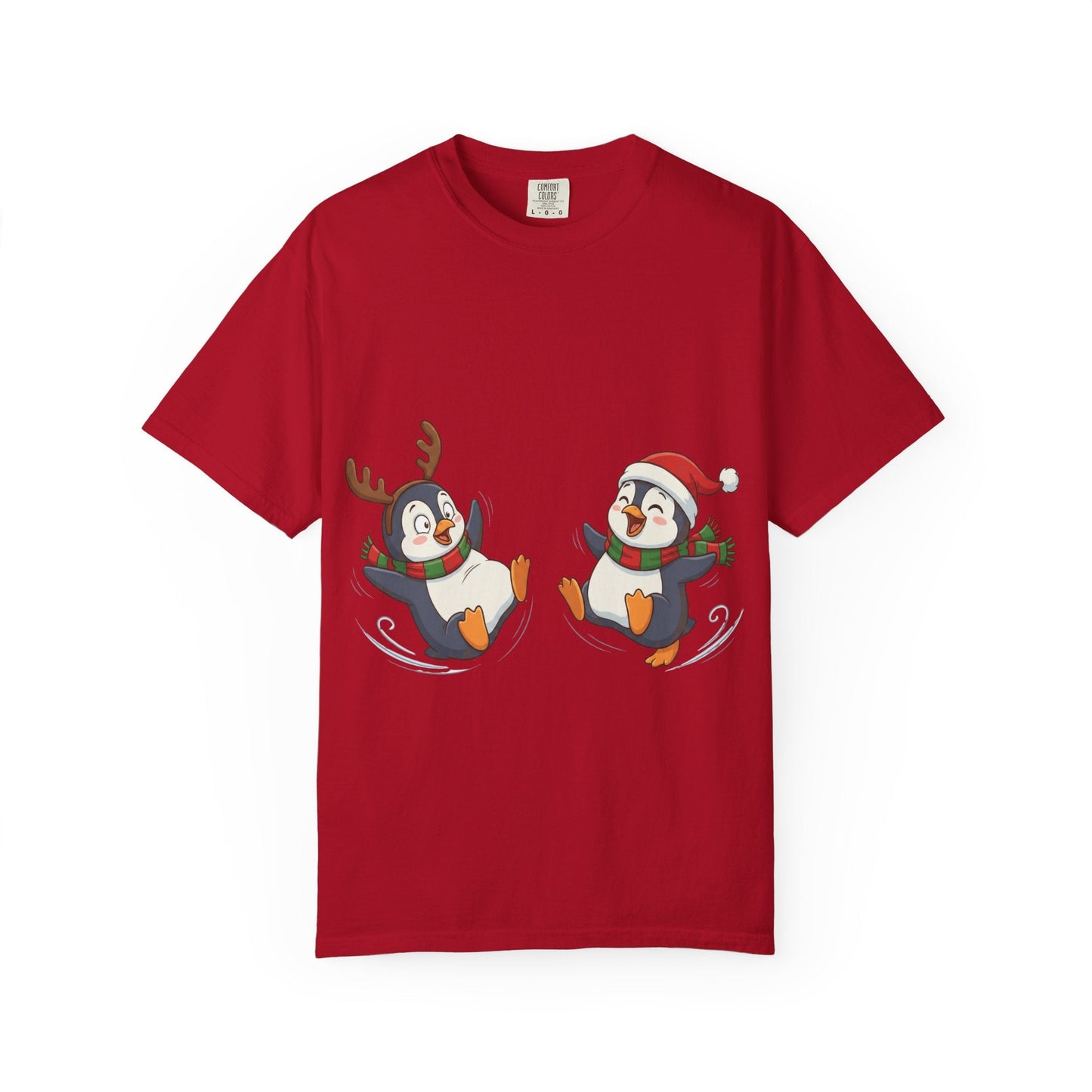 Festive Penguin Frolic: Whimsical Winter Wonderland, Cute Digital Holiday IllustrationT-Shirt – Custom T-Shirt by PixelCraft360, unique decoration for events and special gifts