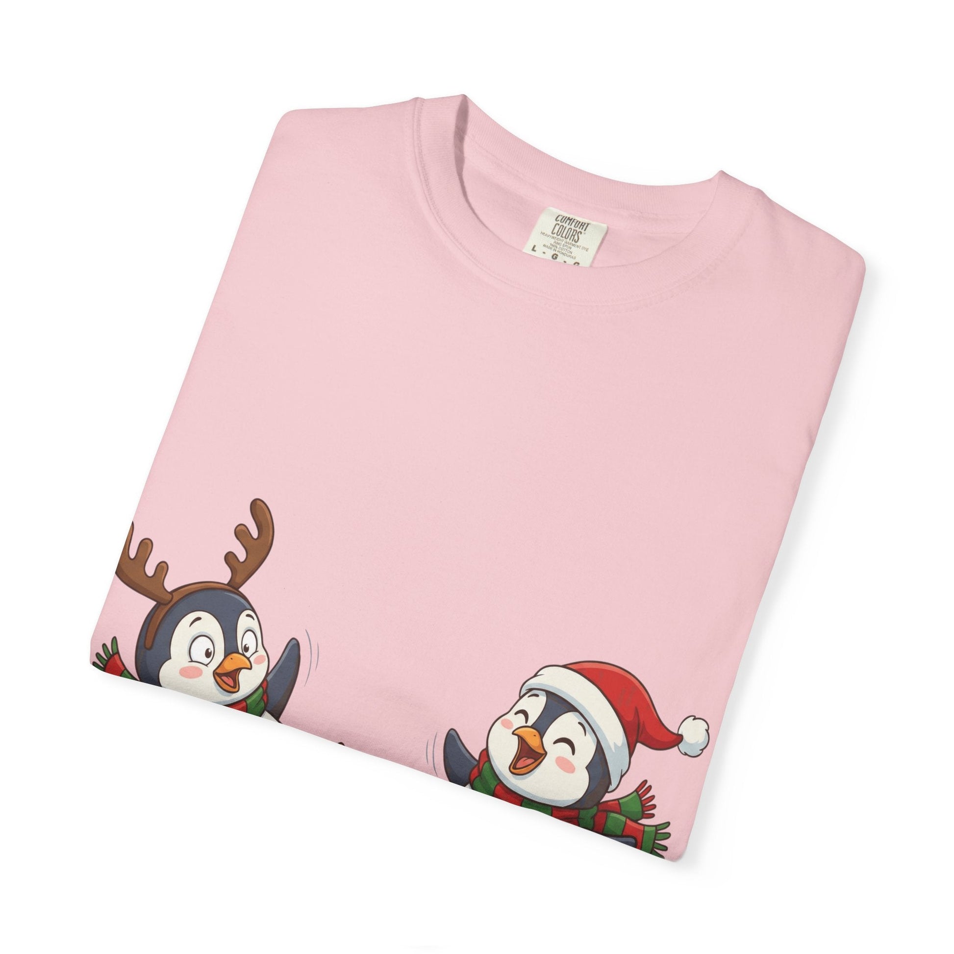 Festive Penguin Frolic: Whimsical Winter Wonderland, Cute Digital Holiday IllustrationT-Shirt – Custom T-Shirt by PixelCraft360, unique decoration for events and special gifts
