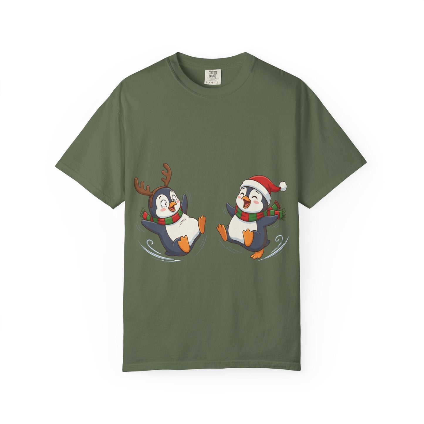 Festive Penguin Frolic: Whimsical Winter Wonderland, Cute Digital Holiday IllustrationT-Shirt – Custom T-Shirt by PixelCraft360, unique decoration for events and special gifts