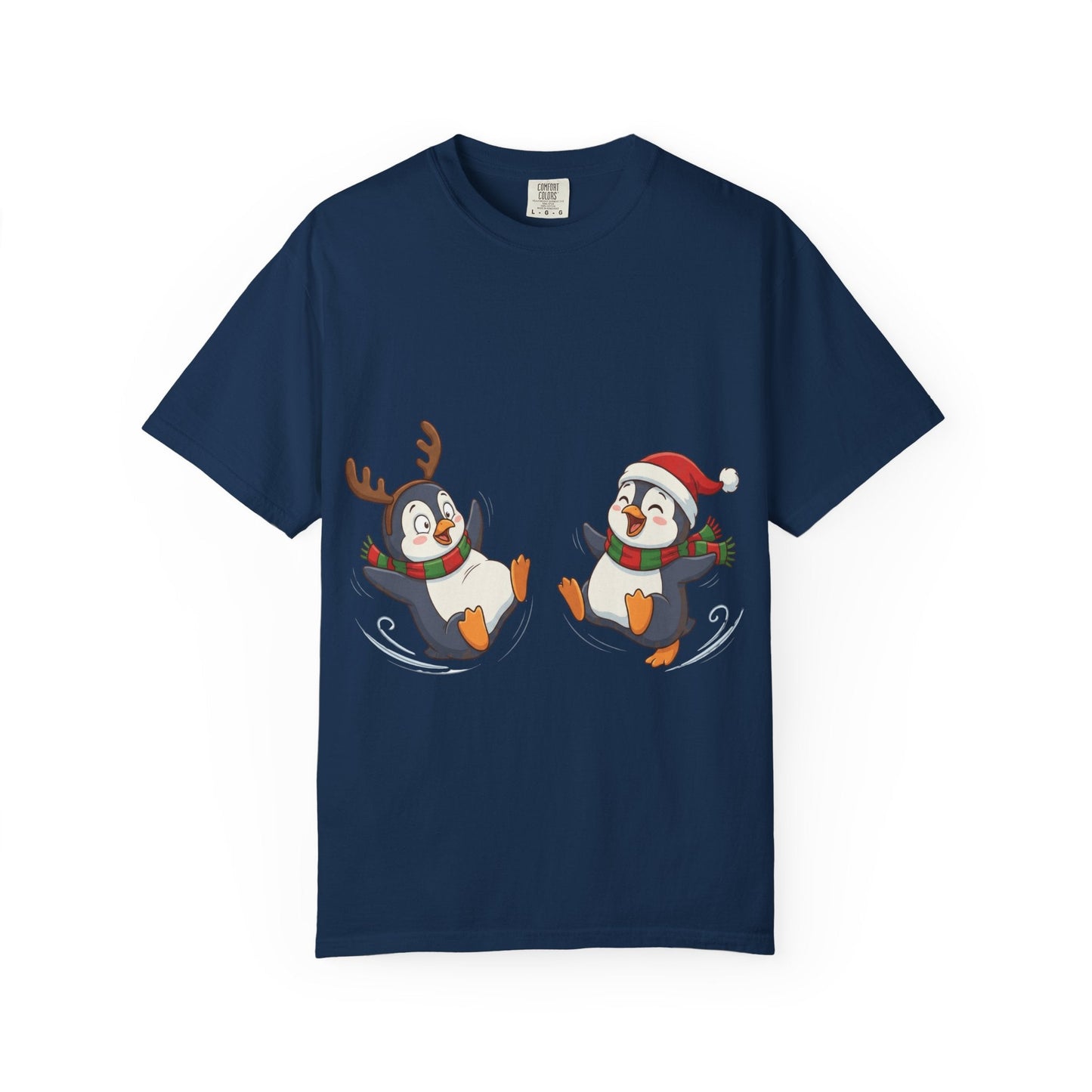 Festive Penguin Frolic: Whimsical Winter Wonderland, Cute Digital Holiday IllustrationT-Shirt – Custom T-Shirt by PixelCraft360, unique decoration for events and special gifts