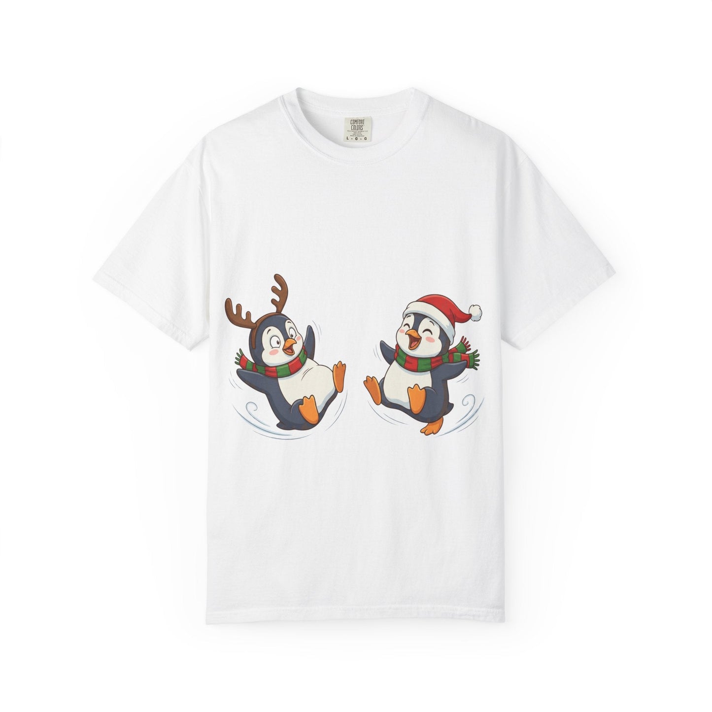 Festive Penguin Frolic: Whimsical Winter Wonderland, Cute Digital Holiday IllustrationT-Shirt – Custom T-Shirt by PixelCraft360, unique decoration for events and special gifts