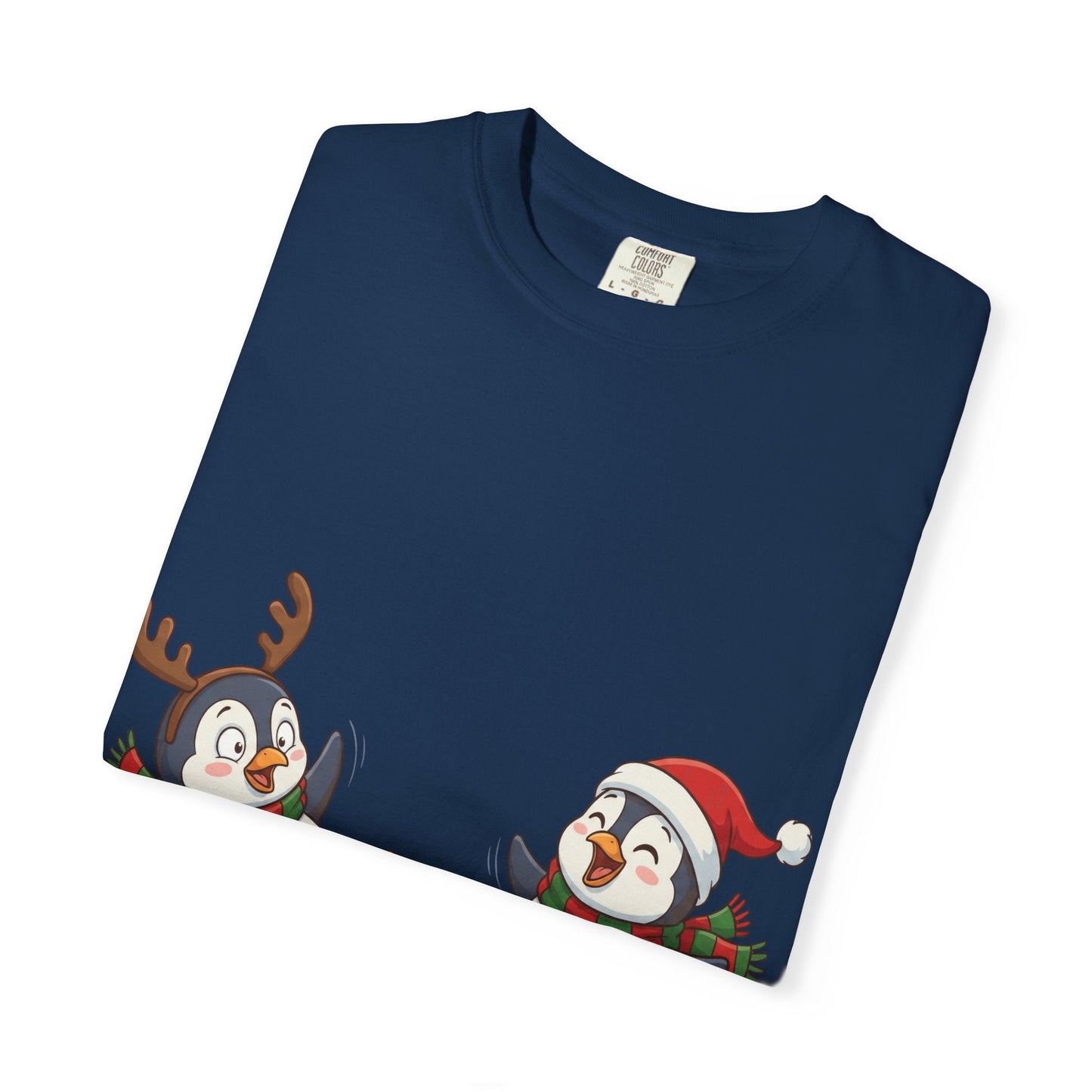 Festive Penguin Frolic: Whimsical Winter Wonderland, Cute Digital Holiday IllustrationT-Shirt – Custom T-Shirt by PixelCraft360, unique decoration for events and special gifts