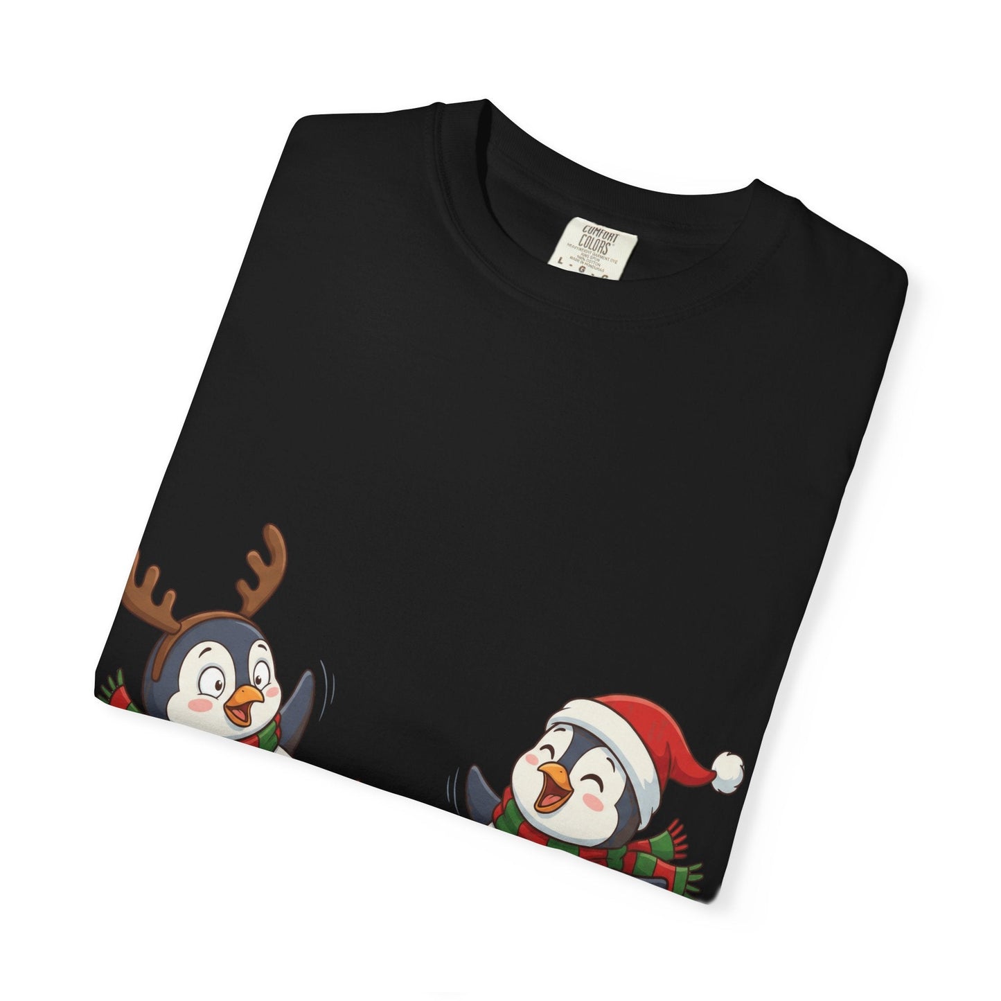 Festive Penguin Frolic: Whimsical Winter Wonderland, Cute Digital Holiday IllustrationT-Shirt – Custom T-Shirt by PixelCraft360, unique decoration for events and special gifts