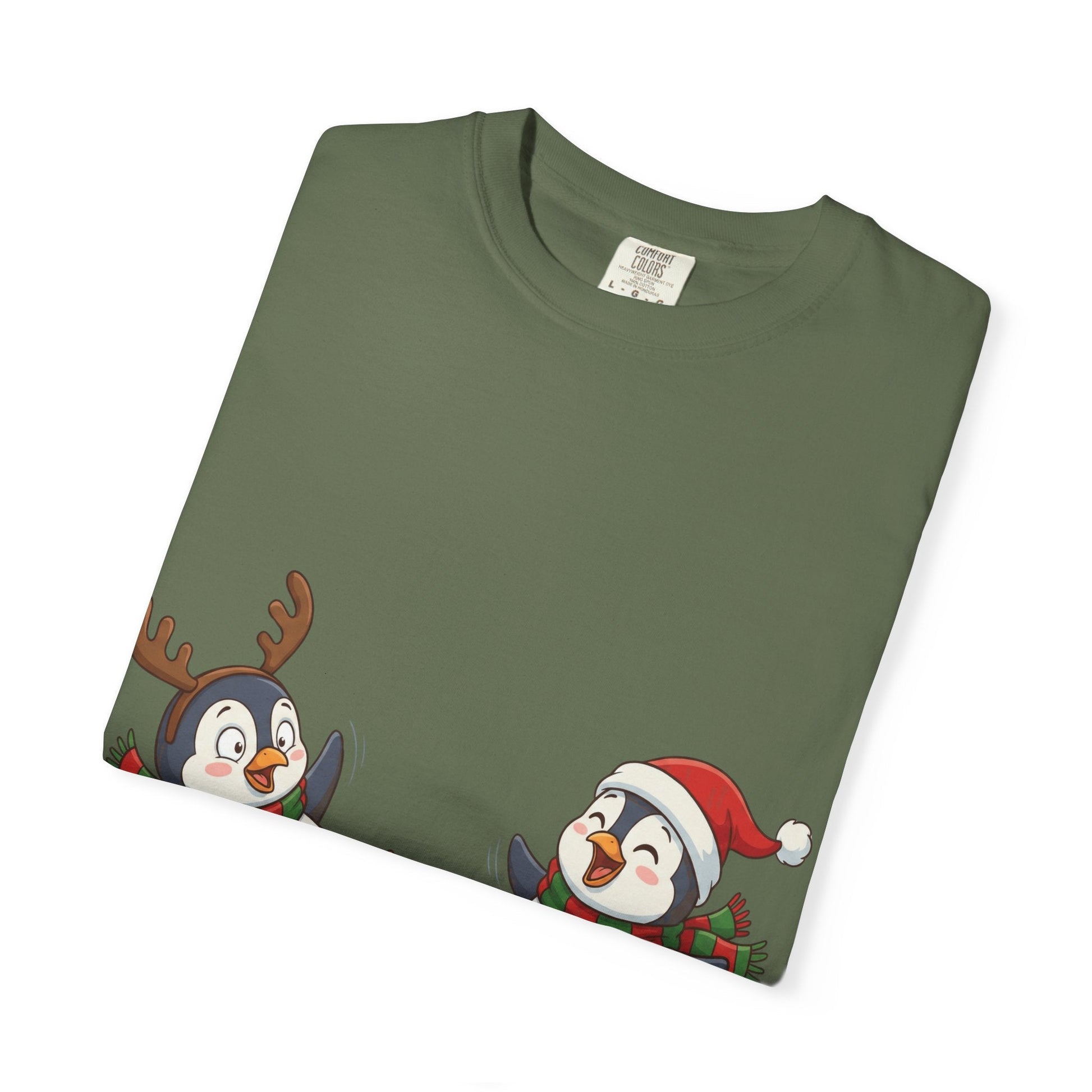 Festive Penguin Frolic: Whimsical Winter Wonderland, Cute Digital Holiday IllustrationT-Shirt – Custom T-Shirt by PixelCraft360, unique decoration for events and special gifts