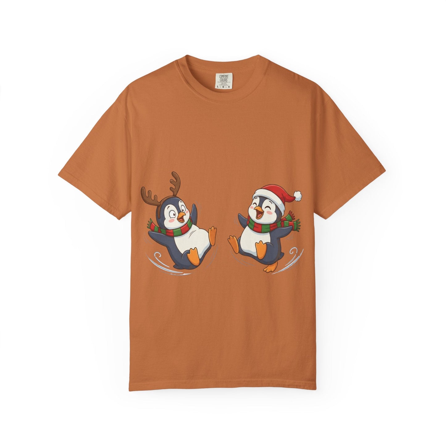 Festive Penguin Frolic: Whimsical Winter Wonderland, Cute Digital Holiday IllustrationT-Shirt – Custom T-Shirt by PixelCraft360, unique decoration for events and special gifts