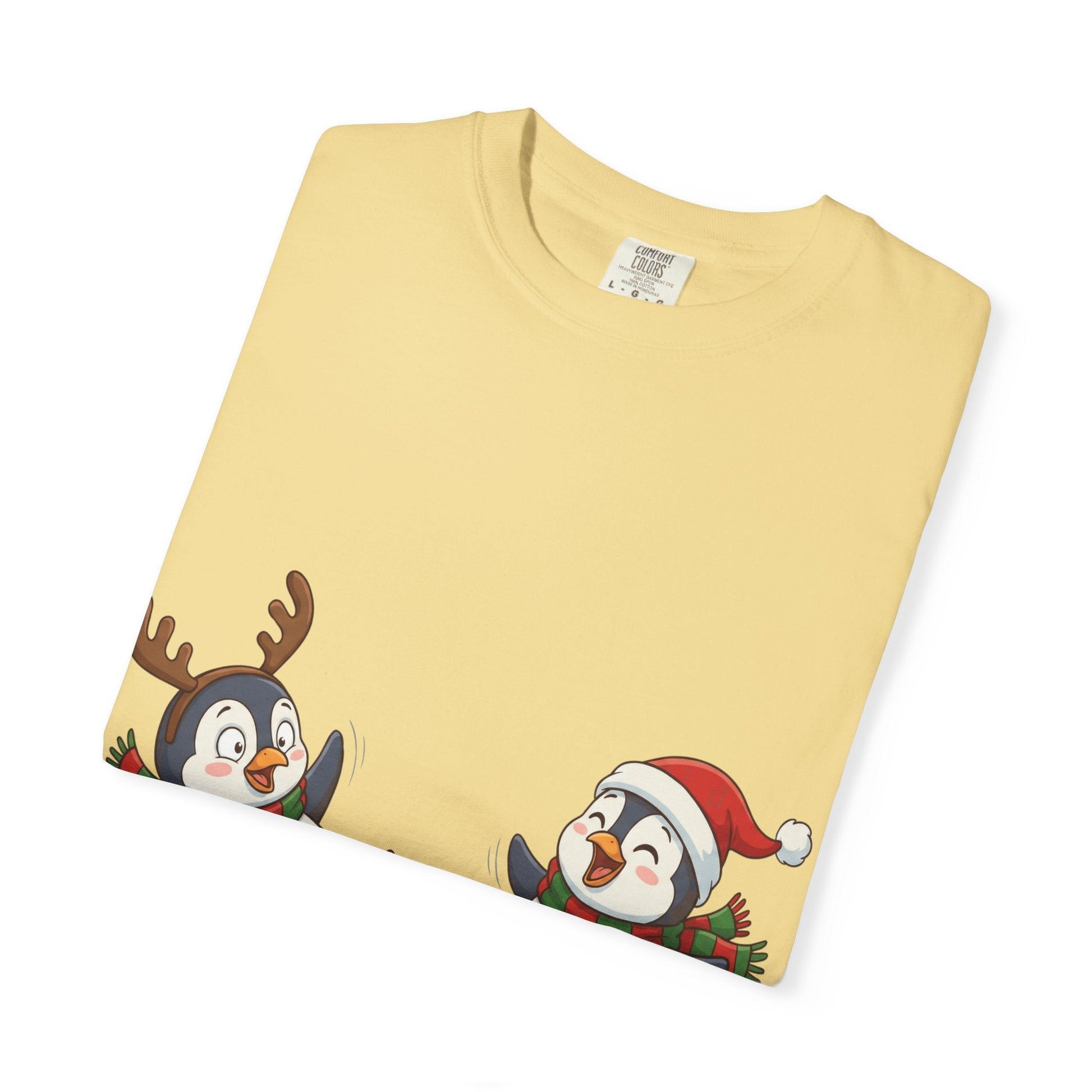 Festive Penguin Frolic: Whimsical Winter Wonderland, Cute Digital Holiday IllustrationT-Shirt – Custom T-Shirt by PixelCraft360, unique decoration for events and special gifts