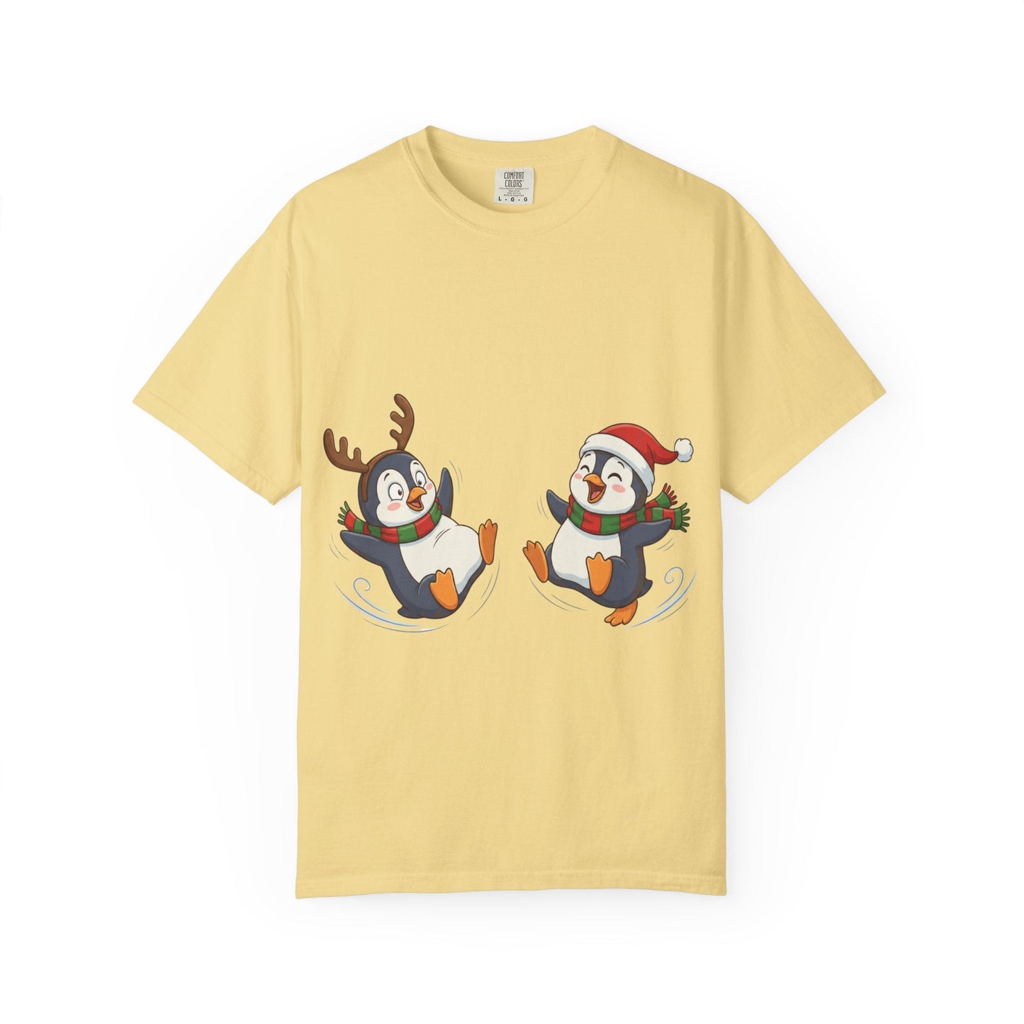 Festive Penguin Frolic: Whimsical Winter Wonderland, Cute Digital Holiday IllustrationT-Shirt – Custom T-Shirt by PixelCraft360, unique decoration for events and special gifts