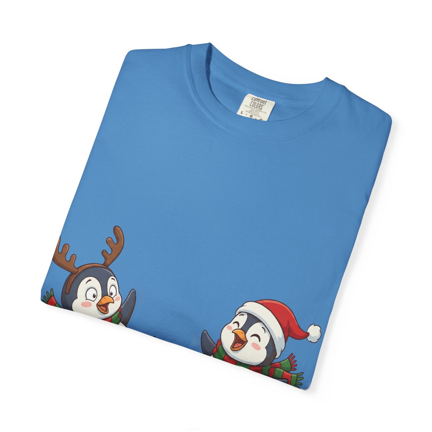 Festive Penguin Frolic: Whimsical Winter Wonderland, Cute Digital Holiday IllustrationT-Shirt – Custom T-Shirt by PixelCraft360, unique decoration for events and special gifts
