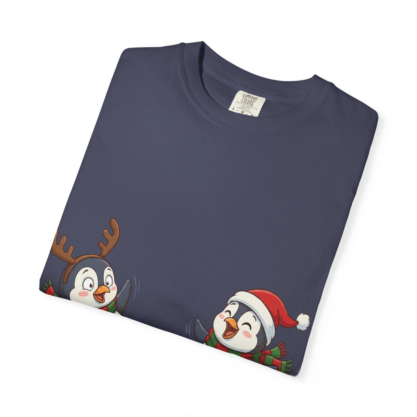 Festive Penguin Frolic: Whimsical Winter Wonderland, Cute Digital Holiday IllustrationT-Shirt – Custom T-Shirt by PixelCraft360, unique decoration for events and special gifts