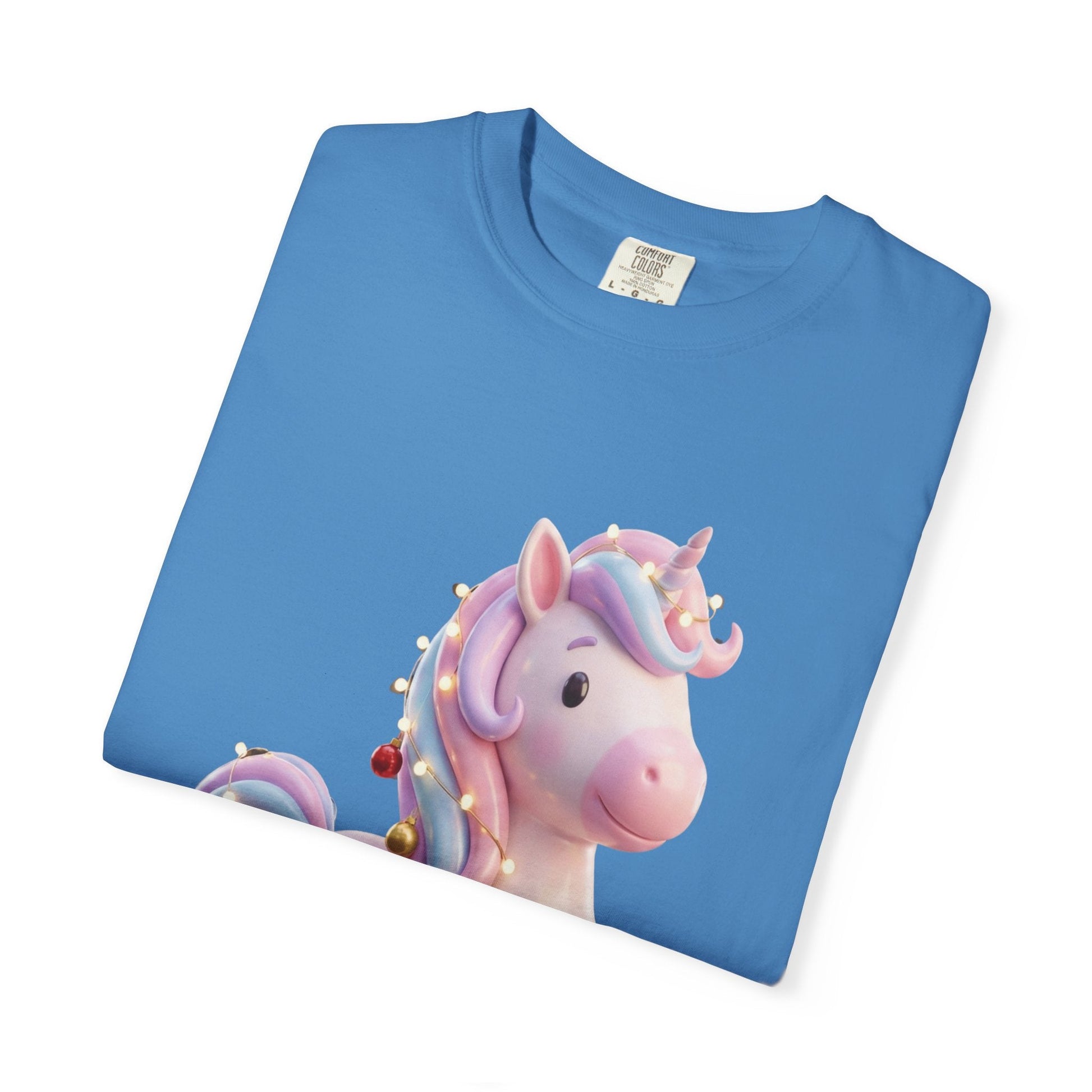 Festive Unicorn Magic: Holiday Sparkle, 3D Fantasy IllustrationT-Shirt – Custom T-Shirt by PixelCraft360, unique decoration for events and special gifts