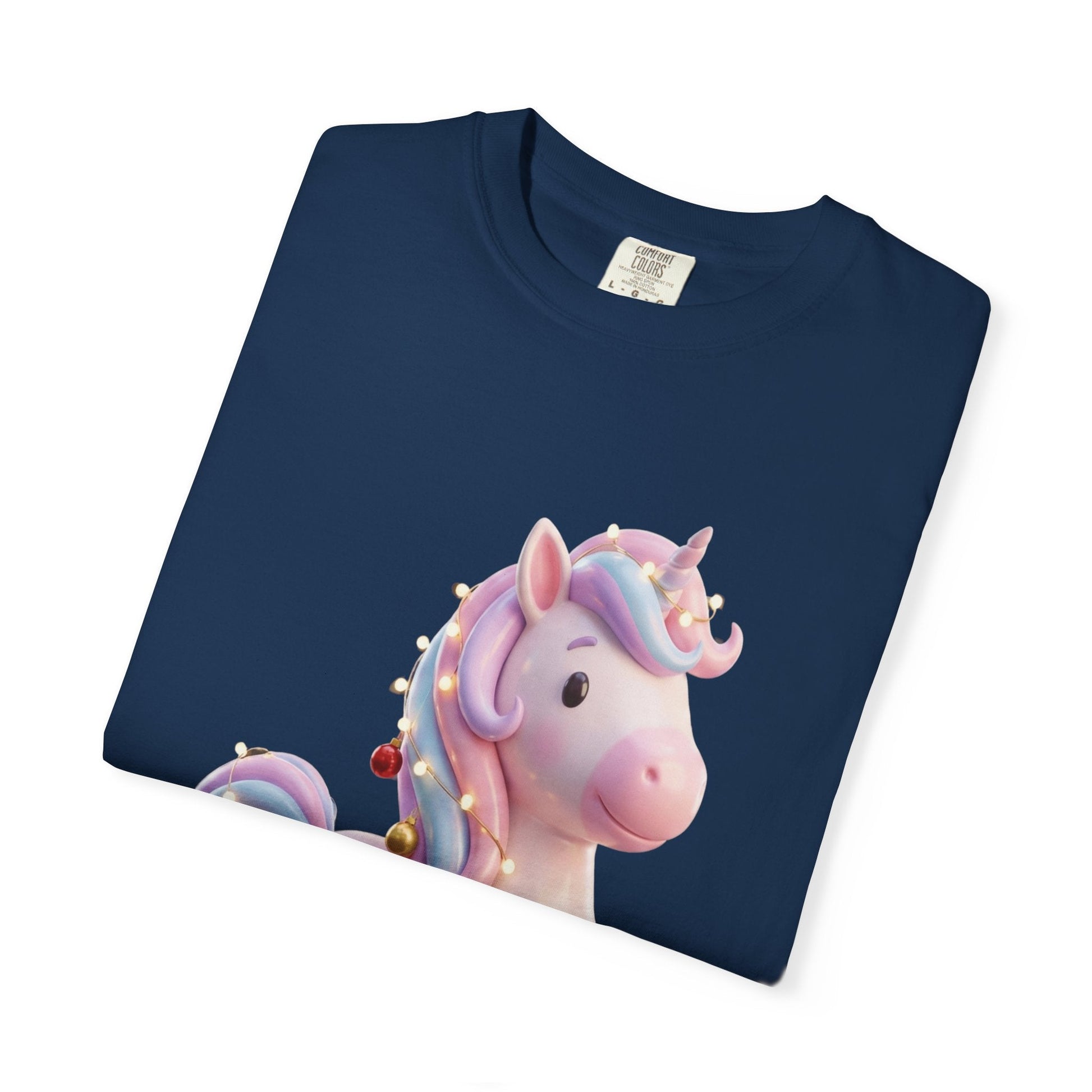 Festive Unicorn Magic: Holiday Sparkle, 3D Fantasy IllustrationT-Shirt – Custom T-Shirt by PixelCraft360, unique decoration for events and special gifts