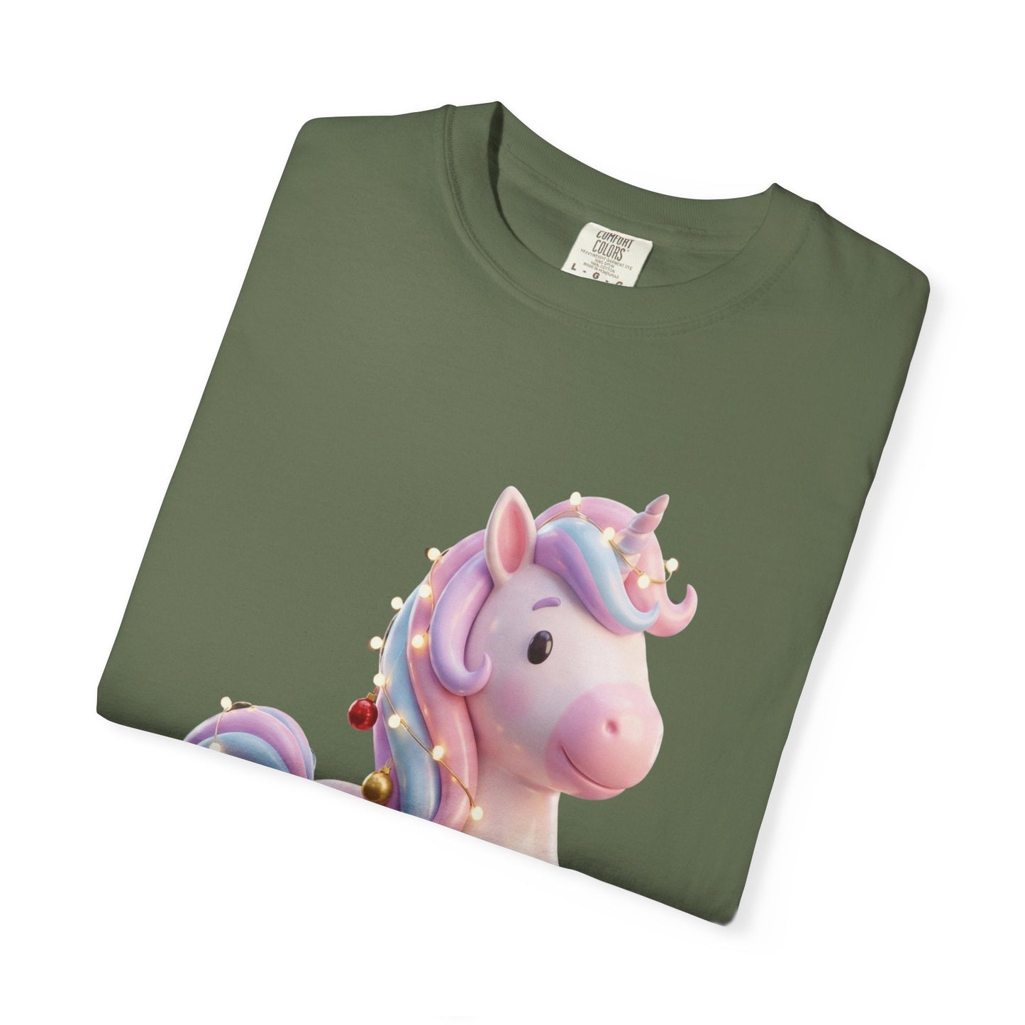 Festive Unicorn Magic: Holiday Sparkle, 3D Fantasy IllustrationT-Shirt – Custom T-Shirt by PixelCraft360, unique decoration for events and special gifts
