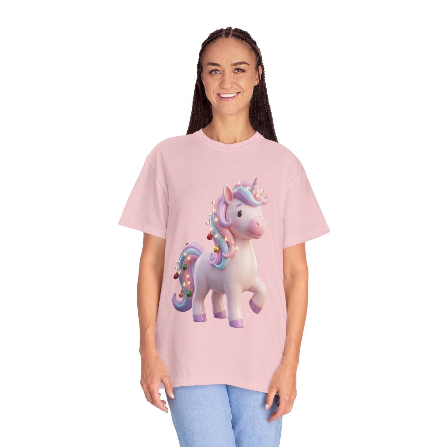Festive Unicorn Magic: Holiday Sparkle, 3D Fantasy IllustrationT-Shirt – Custom T-Shirt by PixelCraft360, unique decoration for events and special gifts