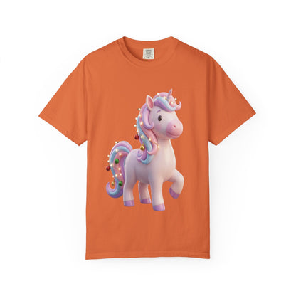 Festive Unicorn Magic: Holiday Sparkle, 3D Fantasy IllustrationT-Shirt – Custom T-Shirt by PixelCraft360, unique decoration for events and special gifts