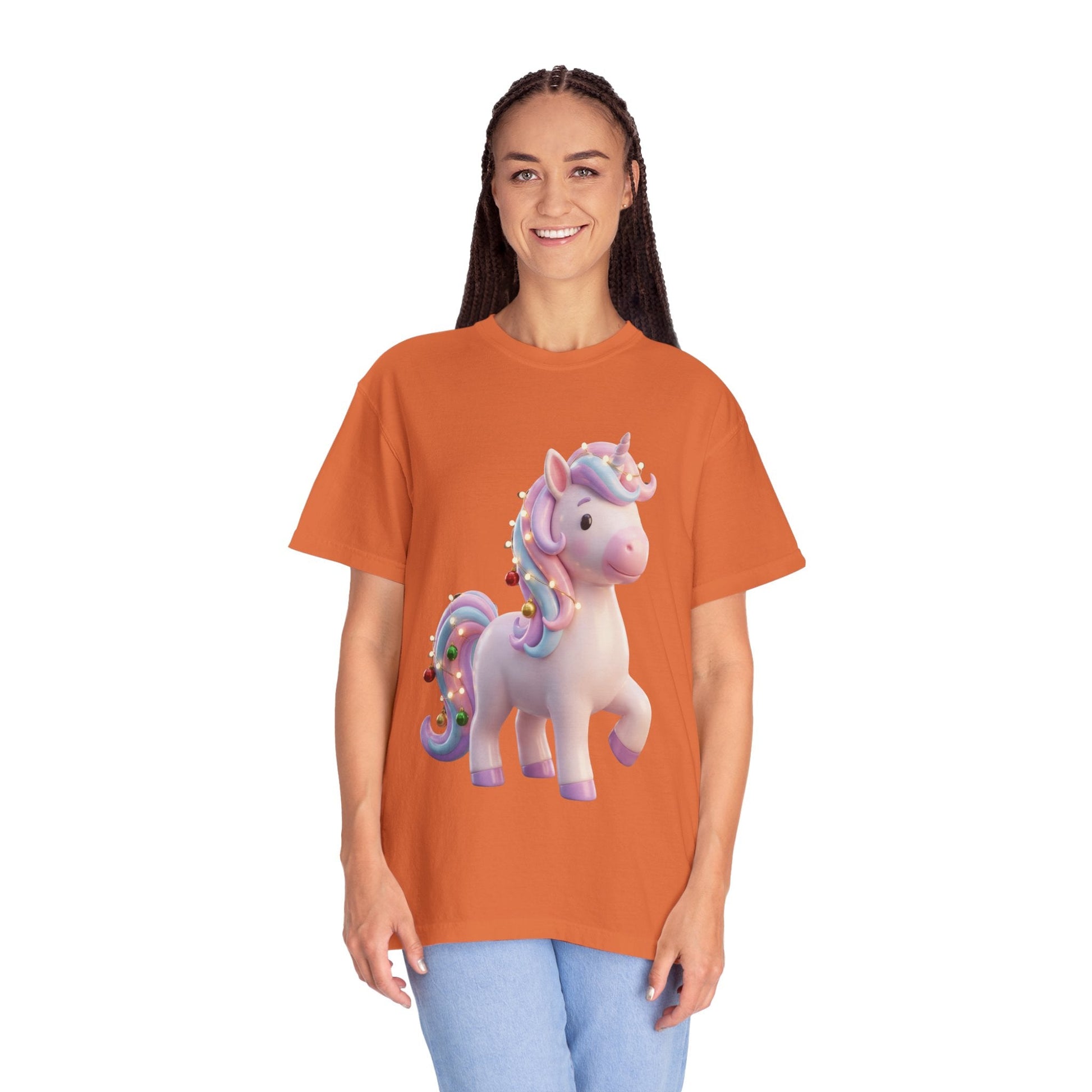 Festive Unicorn Magic: Holiday Sparkle, 3D Fantasy IllustrationT-Shirt – Custom T-Shirt by PixelCraft360, unique decoration for events and special gifts