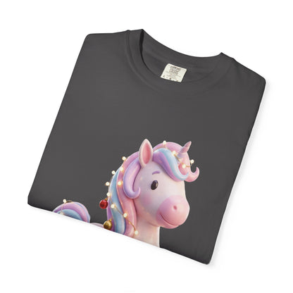 Festive Unicorn Magic: Holiday Sparkle, 3D Fantasy IllustrationT-Shirt – Custom T-Shirt by PixelCraft360, unique decoration for events and special gifts