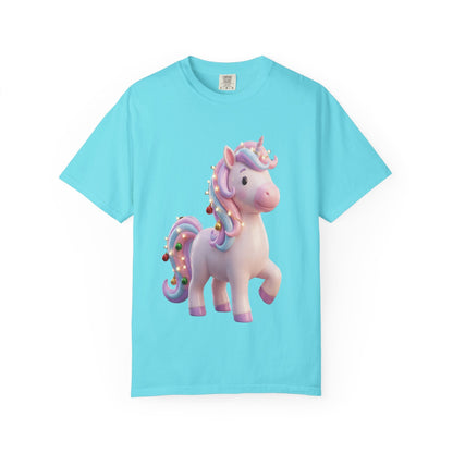 Festive Unicorn Magic: Holiday Sparkle, 3D Fantasy IllustrationT-Shirt – Custom T-Shirt by PixelCraft360, unique decoration for events and special gifts