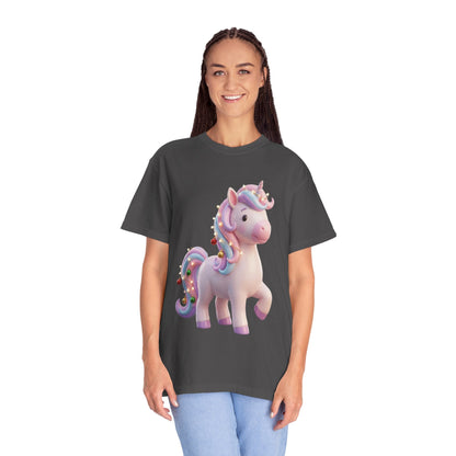 Festive Unicorn Magic: Holiday Sparkle, 3D Fantasy IllustrationT-Shirt – Custom T-Shirt by PixelCraft360, unique decoration for events and special gifts