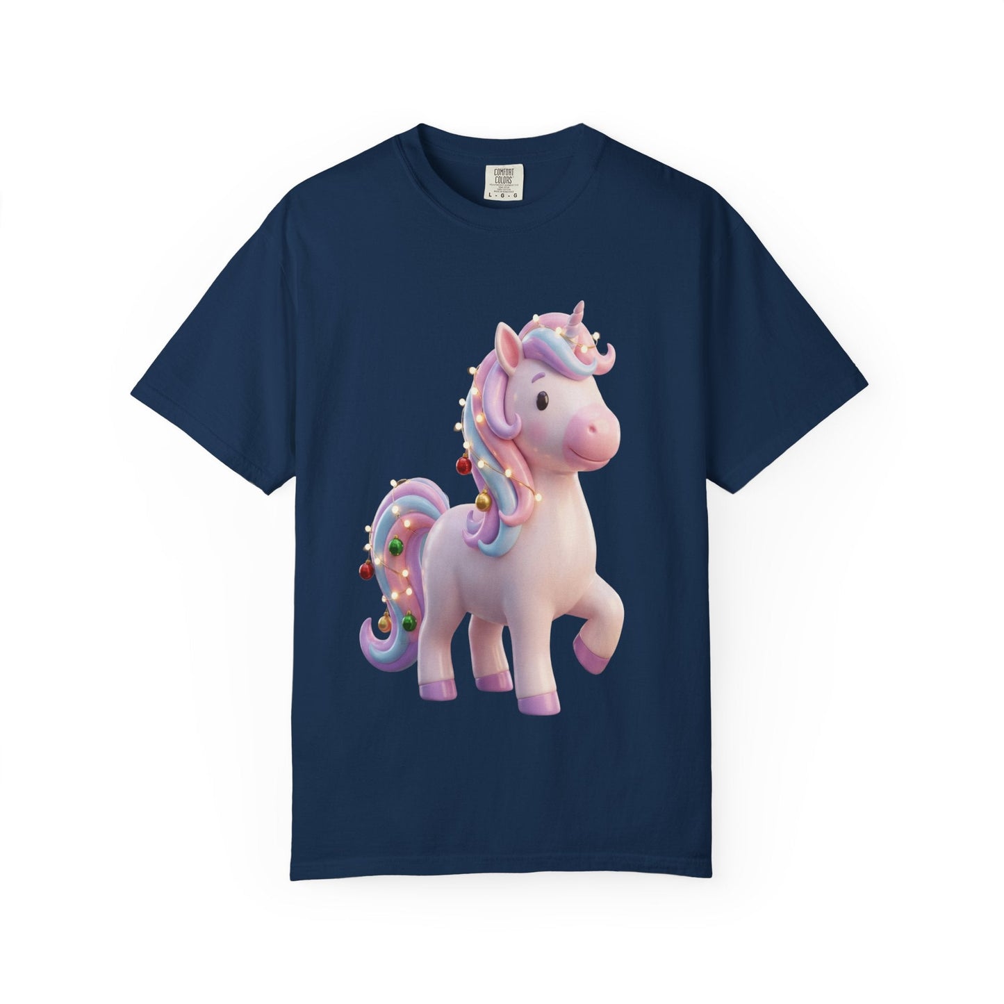 Festive Unicorn Magic: Holiday Sparkle, 3D Fantasy IllustrationT-Shirt – Custom T-Shirt by PixelCraft360, unique decoration for events and special gifts