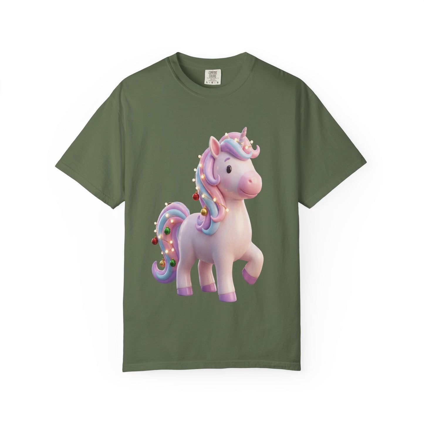Festive Unicorn Magic: Holiday Sparkle, 3D Fantasy IllustrationT-Shirt – Custom T-Shirt by PixelCraft360, unique decoration for events and special gifts