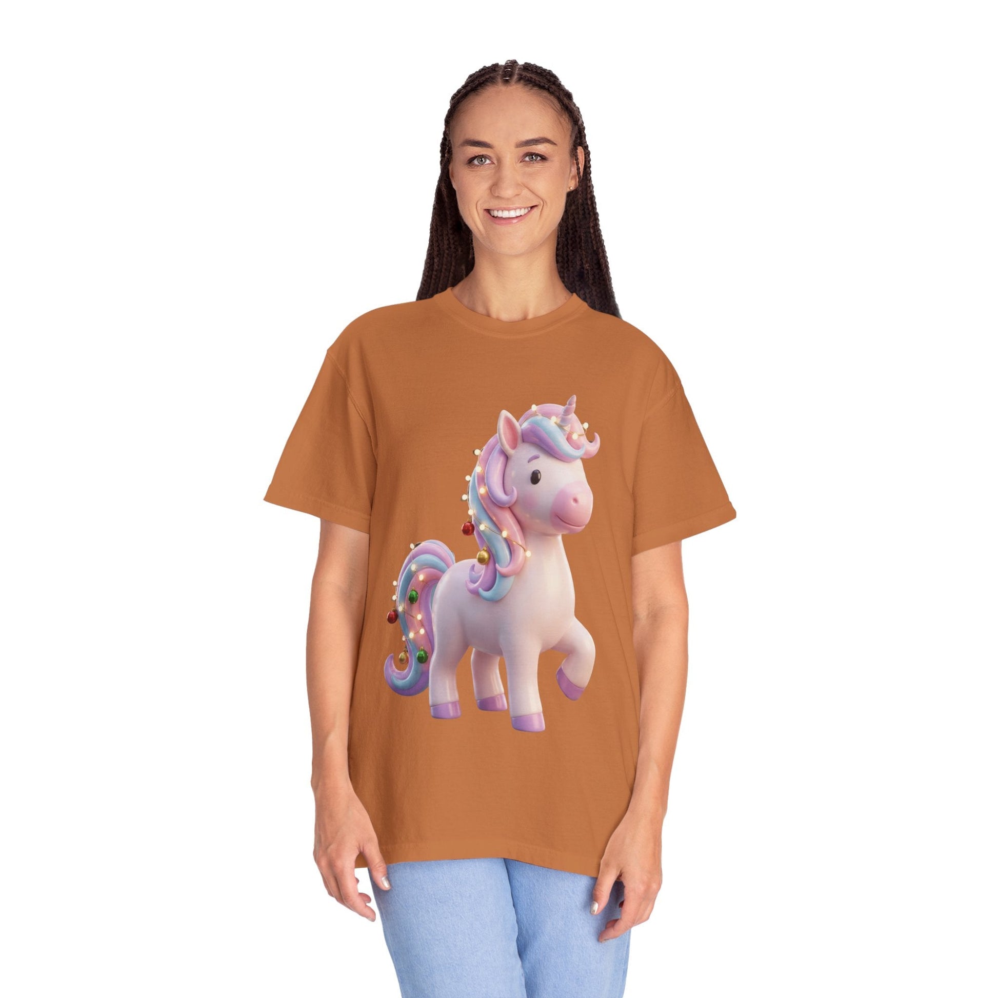 Festive Unicorn Magic: Holiday Sparkle, 3D Fantasy IllustrationT-Shirt – Custom T-Shirt by PixelCraft360, unique decoration for events and special gifts