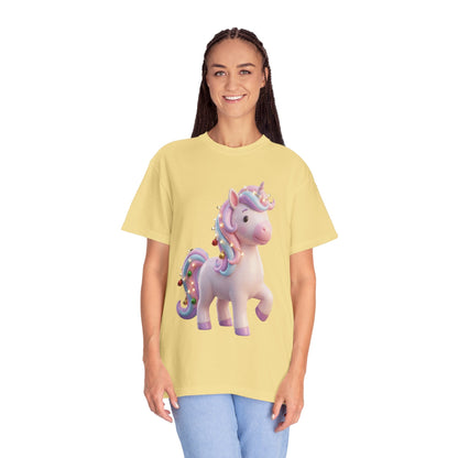 Festive Unicorn Magic: Holiday Sparkle, 3D Fantasy IllustrationT-Shirt – Custom T-Shirt by PixelCraft360, unique decoration for events and special gifts