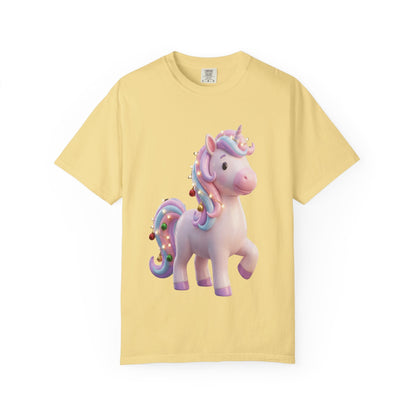Festive Unicorn Magic: Holiday Sparkle, 3D Fantasy IllustrationT-Shirt – Custom T-Shirt by PixelCraft360, unique decoration for events and special gifts