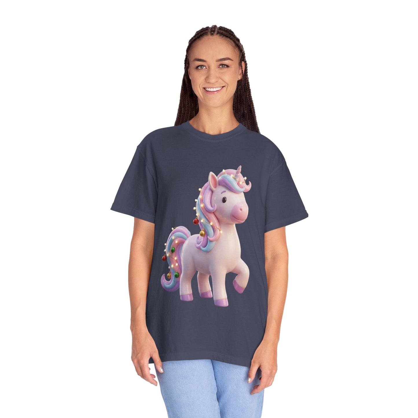 Festive Unicorn Magic: Holiday Sparkle, 3D Fantasy IllustrationT-Shirt – Custom T-Shirt by PixelCraft360, unique decoration for events and special gifts