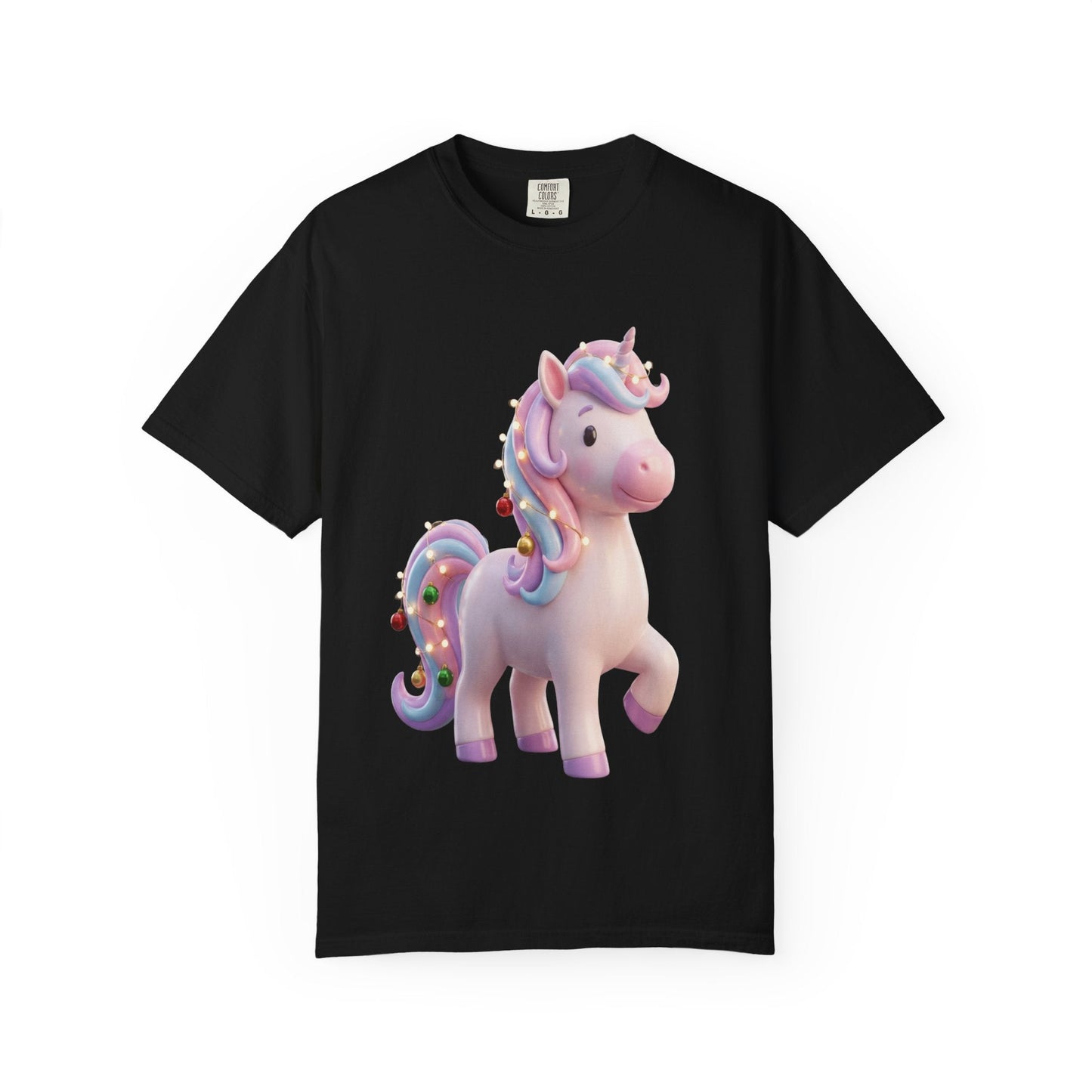 Festive Unicorn Magic: Holiday Sparkle, 3D Fantasy IllustrationT-Shirt – Custom T-Shirt by PixelCraft360, unique decoration for events and special gifts