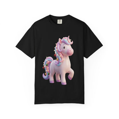 Festive Unicorn Magic: Holiday Sparkle, 3D Fantasy IllustrationT-Shirt – Custom T-Shirt by PixelCraft360, unique decoration for events and special gifts