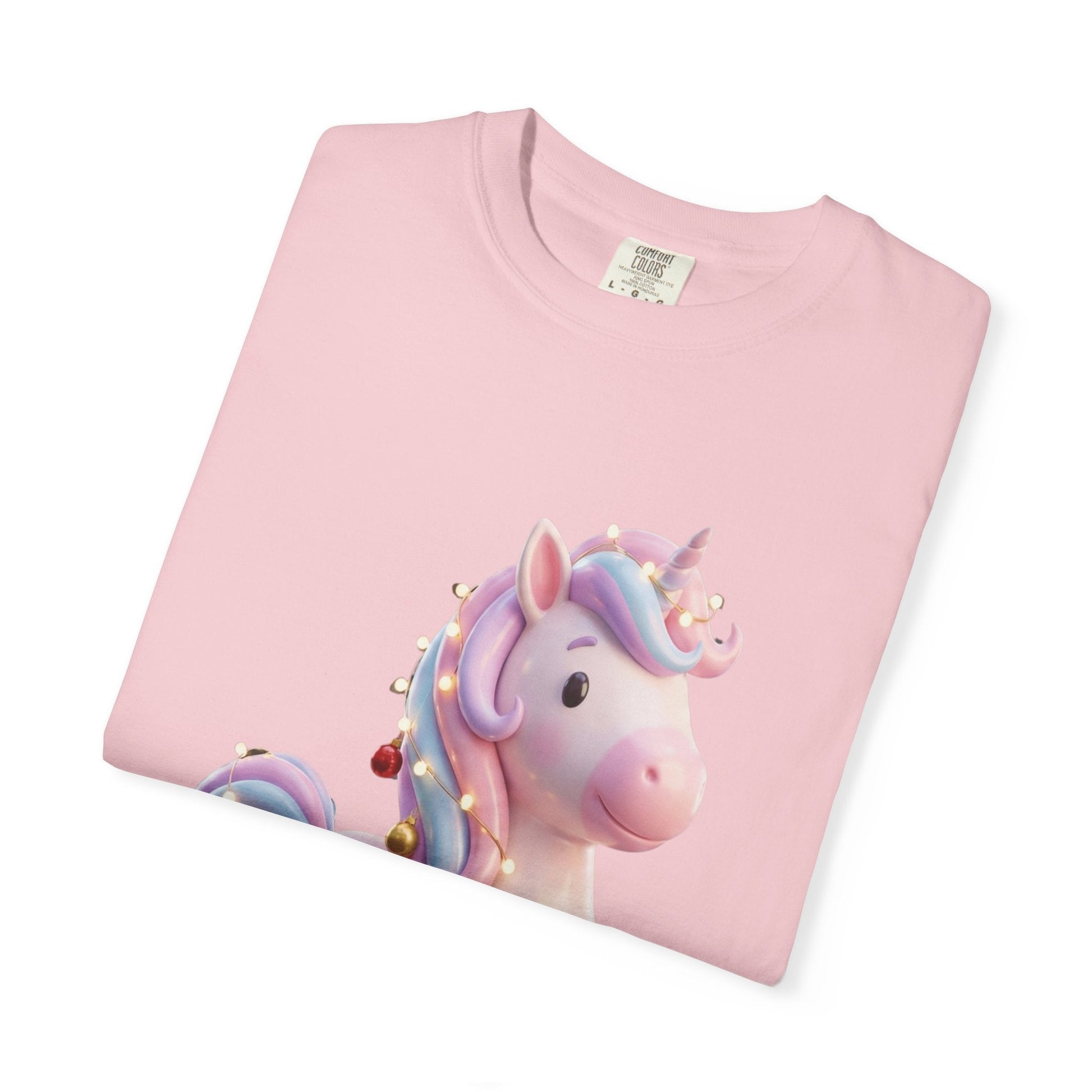 Festive Unicorn Magic: Holiday Sparkle, 3D Fantasy IllustrationT-Shirt – Custom T-Shirt by PixelCraft360, unique decoration for events and special gifts