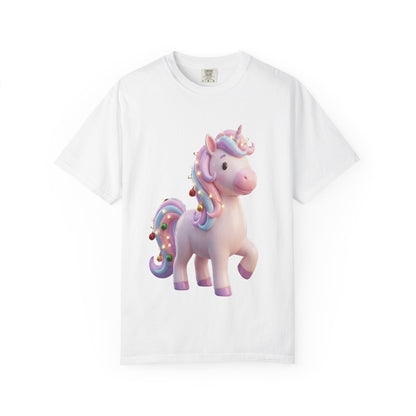 Festive Unicorn Magic: Holiday Sparkle, 3D Fantasy IllustrationT-Shirt – Custom T-Shirt by PixelCraft360, unique decoration for events and special gifts