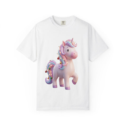 Festive Unicorn Magic: Holiday Sparkle, 3D Fantasy IllustrationT-Shirt – Custom T-Shirt by PixelCraft360, unique decoration for events and special gifts
