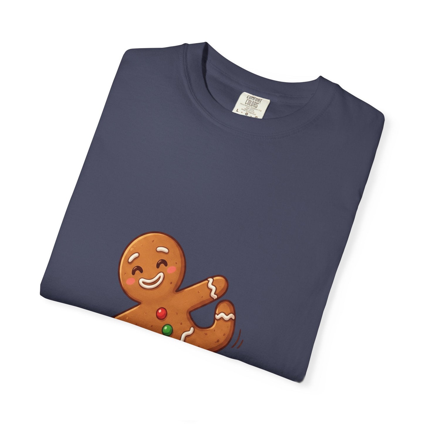 Gingerbread Jive: Festive Cookie Character, Whimsical Holiday Illustration T-shirt – Custom T-Shirt by PixelCraft360, unique decoration for events and special gifts