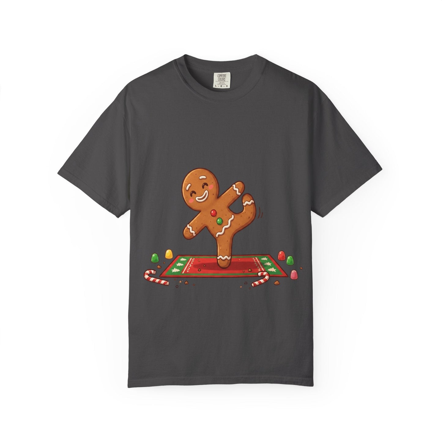 Gingerbread Jive: Festive Cookie Character, Whimsical Holiday Illustration T-shirt – Custom T-Shirt by PixelCraft360, unique decoration for events and special gifts
