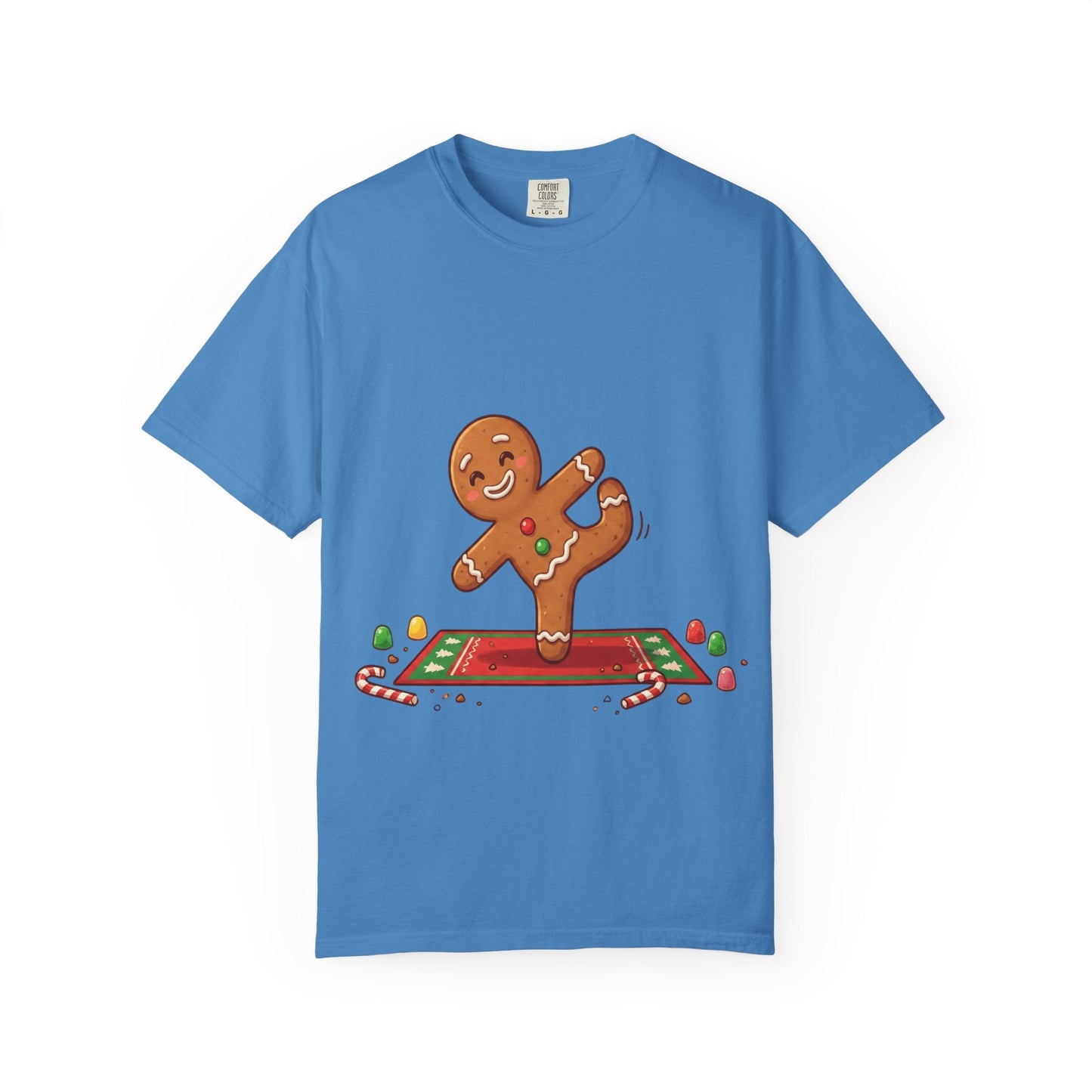 Gingerbread Jive: Festive Cookie Character, Whimsical Holiday Illustration T-shirt – Custom T-Shirt by PixelCraft360, unique decoration for events and special gifts