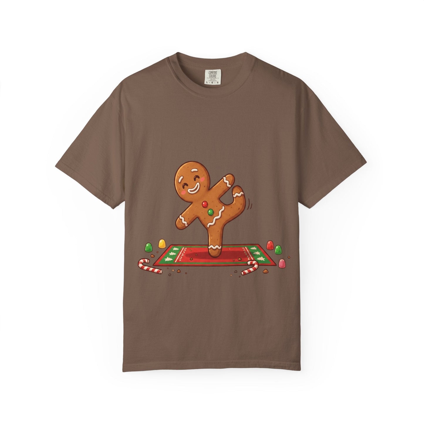 Gingerbread Jive: Festive Cookie Character, Whimsical Holiday Illustration T-shirt – Custom T-Shirt by PixelCraft360, unique decoration for events and special gifts