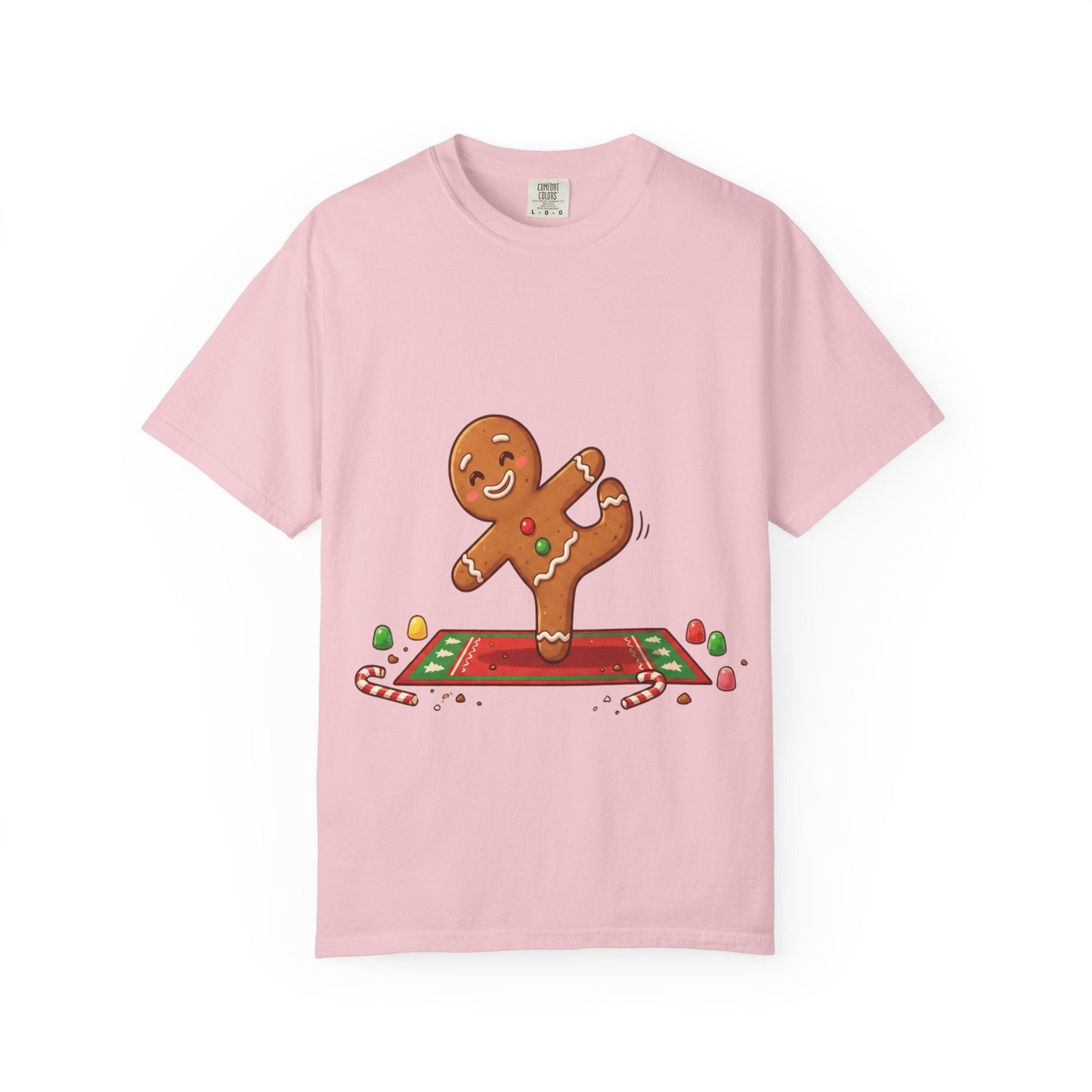Gingerbread Jive: Festive Cookie Character, Whimsical Holiday Illustration T-shirt – Custom T-Shirt by PixelCraft360, unique decoration for events and special gifts