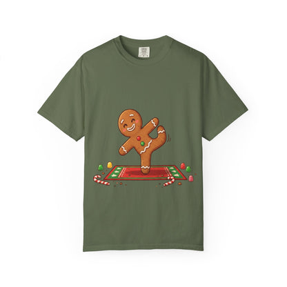 Gingerbread Jive: Festive Cookie Character, Whimsical Holiday Illustration T-shirt – Custom T-Shirt by PixelCraft360, unique decoration for events and special gifts