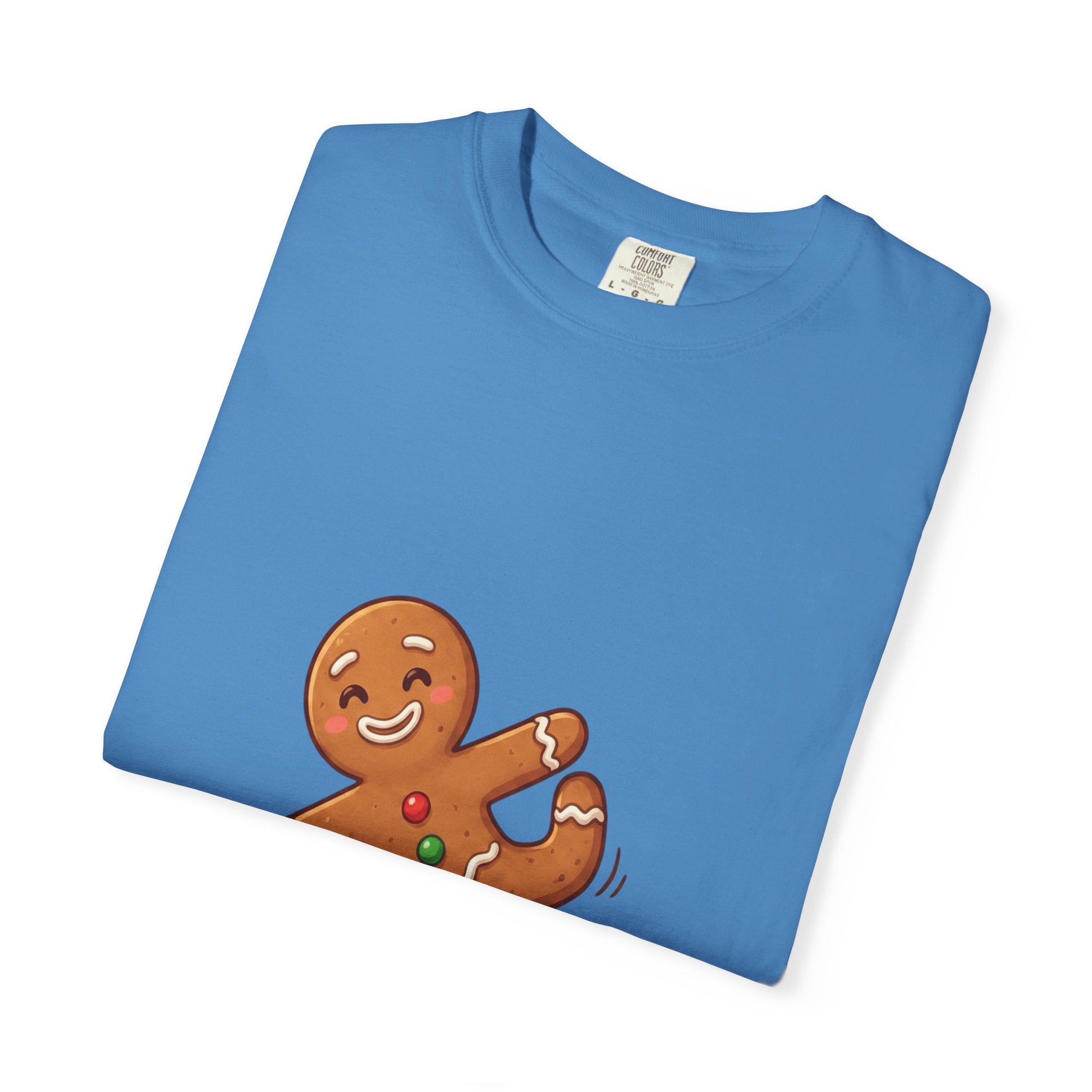 Gingerbread Jive: Festive Cookie Character, Whimsical Holiday Illustration T-shirt – Custom T-Shirt by PixelCraft360, unique decoration for events and special gifts