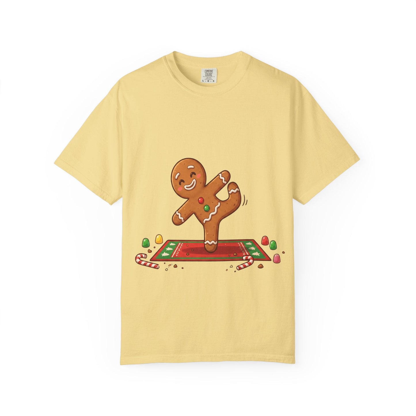 Gingerbread Jive: Festive Cookie Character, Whimsical Holiday Illustration T-shirt – Custom T-Shirt by PixelCraft360, unique decoration for events and special gifts