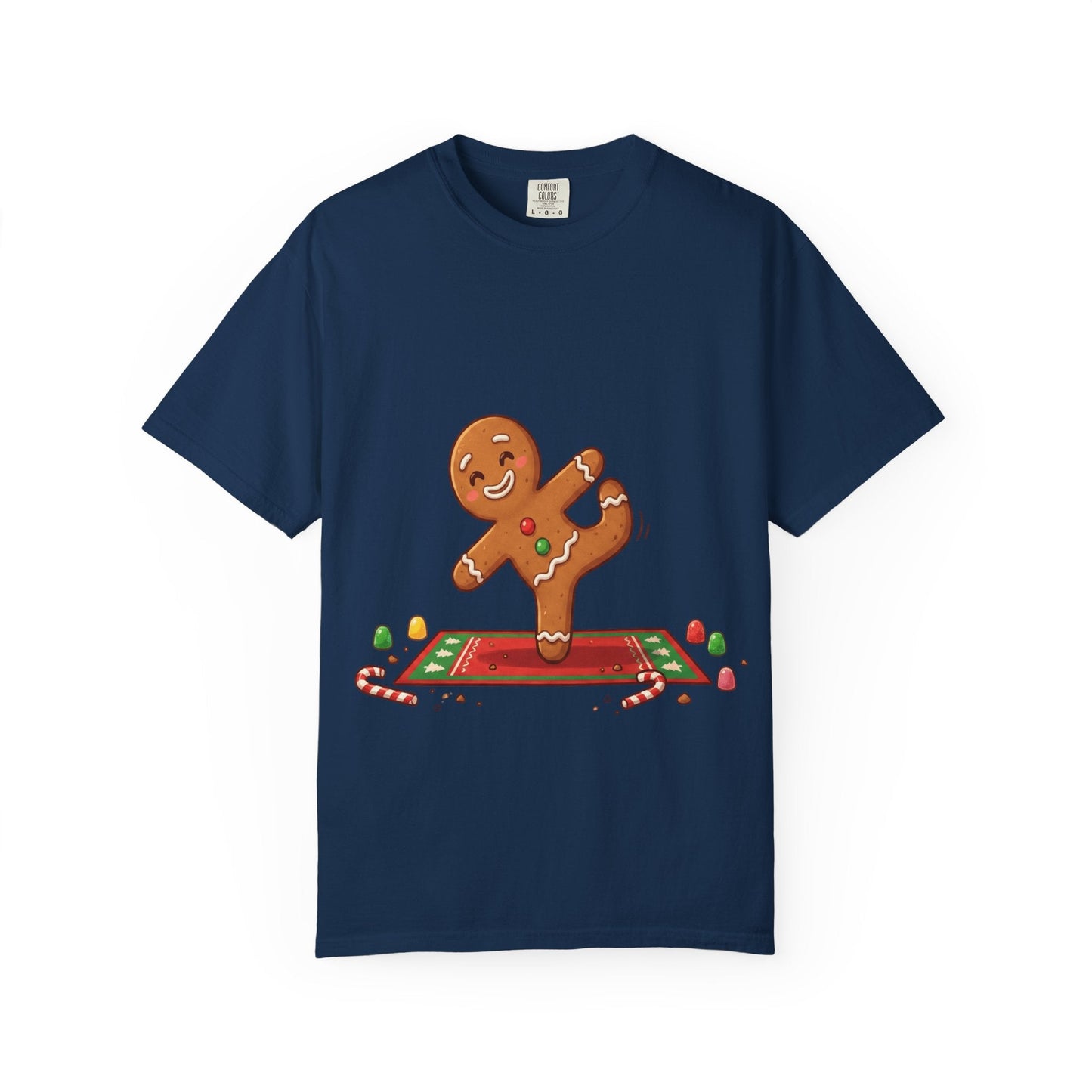 Gingerbread Jive: Festive Cookie Character, Whimsical Holiday Illustration T-shirt – Custom T-Shirt by PixelCraft360, unique decoration for events and special gifts