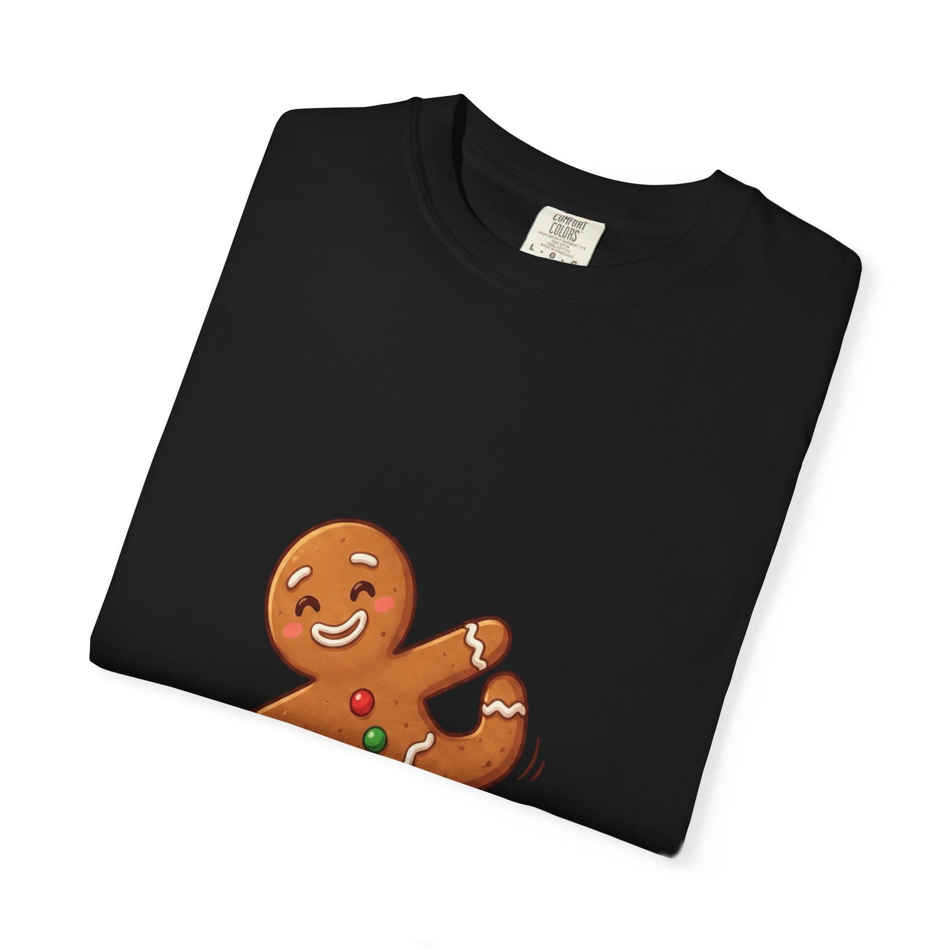 Gingerbread Jive: Festive Cookie Character, Whimsical Holiday Illustration T-shirt – Custom T-Shirt by PixelCraft360, unique decoration for events and special gifts