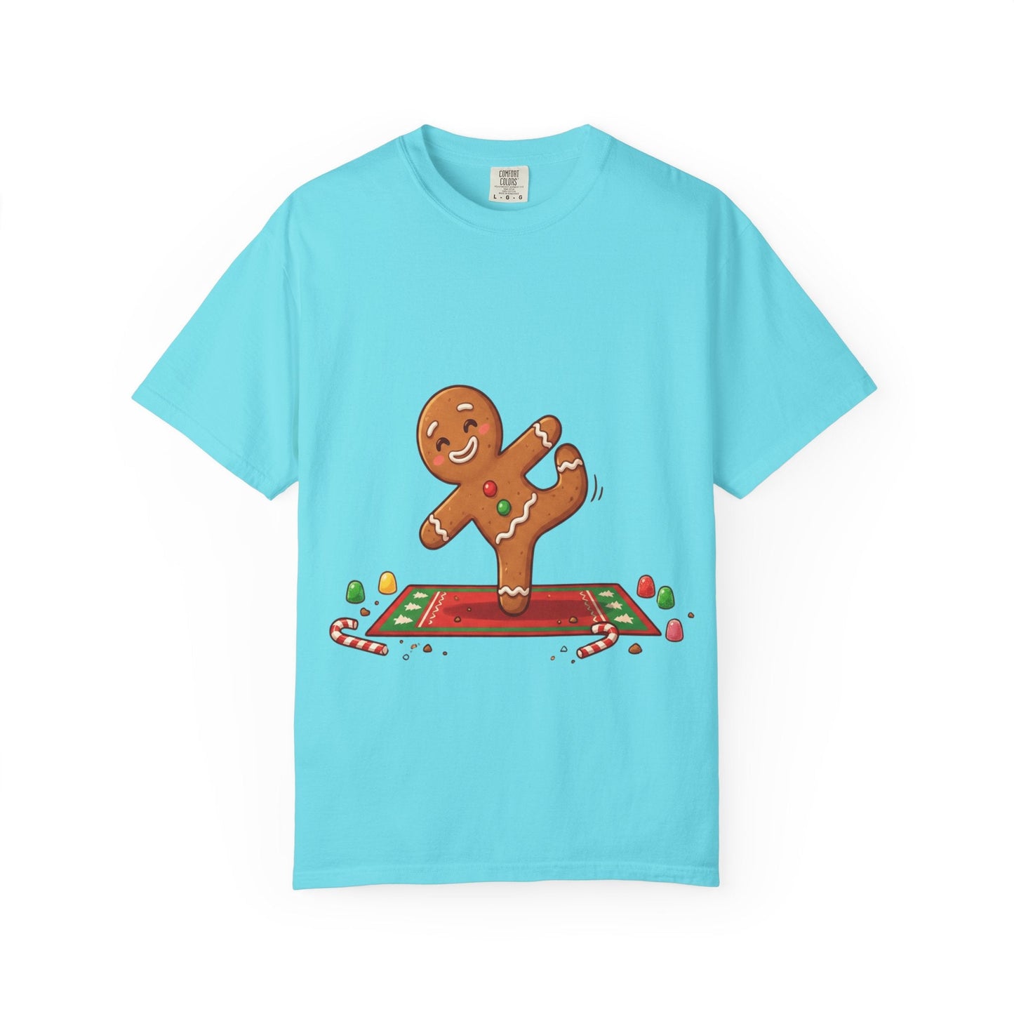 Gingerbread Jive: Festive Cookie Character, Whimsical Holiday Illustration T-shirt – Custom T-Shirt by PixelCraft360, unique decoration for events and special gifts